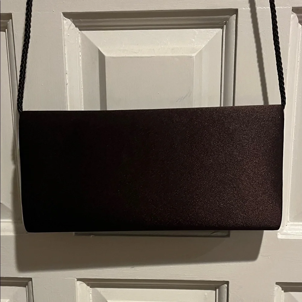 Chic Dark Brown Clutch with Embellished Detail